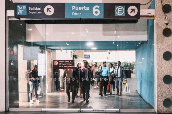 Mayor Eric Adams arrives at the CDMX Internatio<em></em>nal Airport in Mexico City