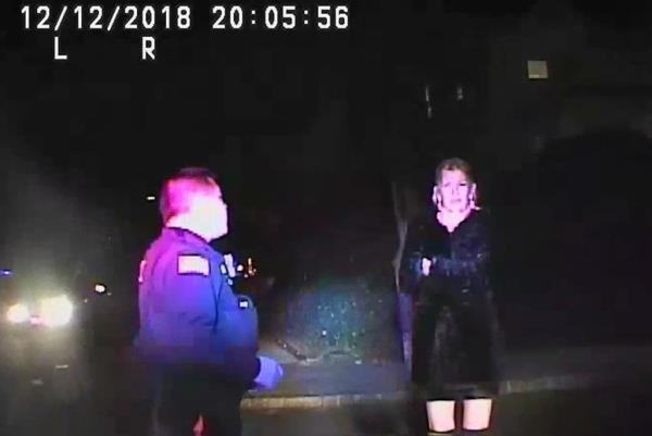 A screengrab from officer bodycam footage after Arslanian's accident. 