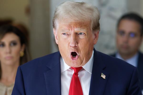 Trump called the case "rigged" after arriving in court.