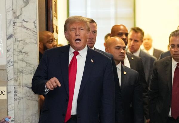 Trump is pictured in Manhattan Supreme Court on Tuesday.